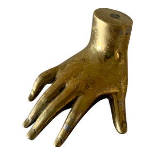 Brass Hand Carl Aubock Style Paper Weight Mini Sculpture For Sale