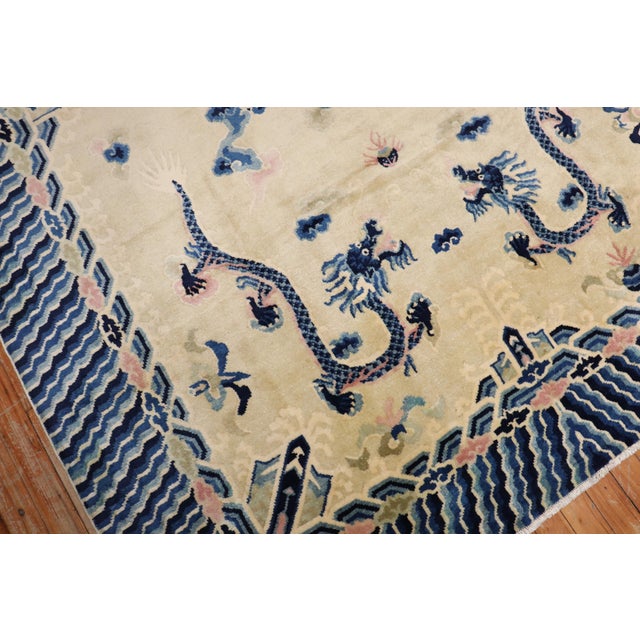 Vintage Zabihi Collection Chinese Dragon Rug - 5'2" x 8'1" For Sale - Image 4 of 9