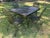 Mid-Century Modern 1970s Heavy Wrought Iron Patio Set Table & 4 Rockers For Sale - Image 3 of 11