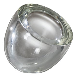 Sculptural Clear Glass Vase by Alfredo Barbini, Italy, 1960 For Sale
