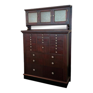 Antique Mahogany Apothecary Dentist Cabinet by the American Cabinet Company