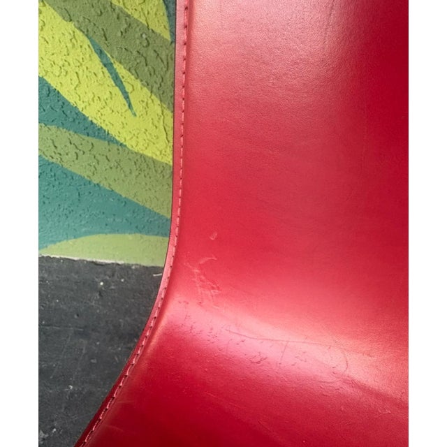 Postmod Italian Leather & Chrome Dining Chairs - 6 For Sale In Tampa - Image 6 of 13