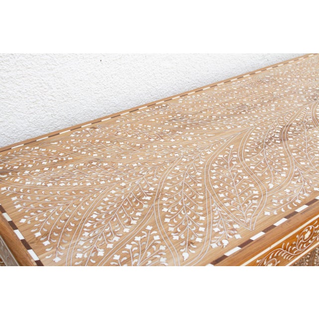 English Extraordinary Leaf & Flower Inlay Console Table For Sale - Image 3 of 15