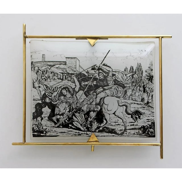 Gold Mid-Century Italian Brass & Glass Sconce, 1950s For Sale - Image 8 of 8