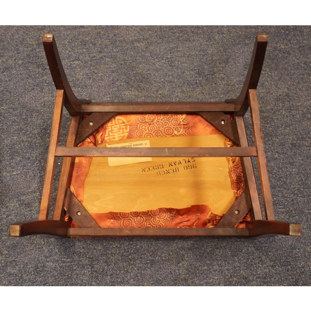 Dixie Furniture Solid Mahogany Traditional Duncan Phyfe Style Vanity Bench 960 For Sale - Image 9 of 11