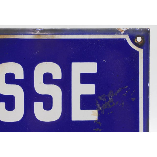 French Vintage European French Steel Dead End of the Lilacs Sign For Sale - Image 3 of 5