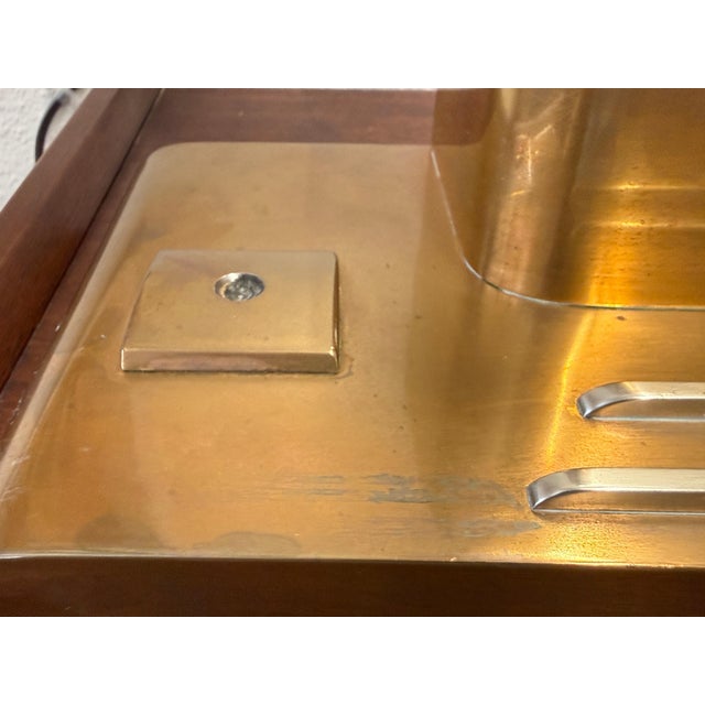 1930s Lawson Art Deco Copper Clock in Working Order For Sale In Palm Springs - Image 6 of 18