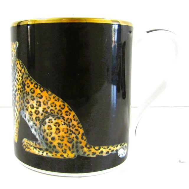 1980s Halcyon Days Magnificent Wildlife Two Tiger and Two Twin Leopard Mugs - Set of Four For Sale - Image 13 of 18