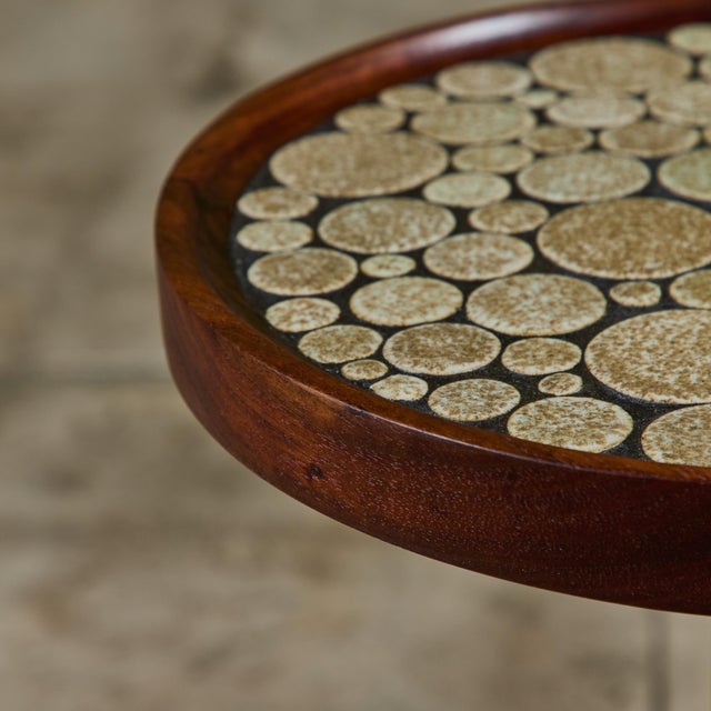 Gordon & Jane Martz Speckle Glazed Mosaic Tile Drink Table For Sale - Image 11 of 14