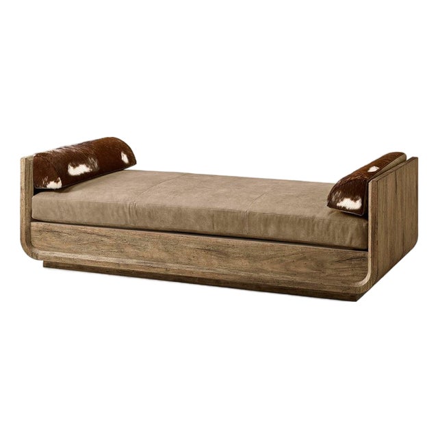 Sculptural Organic Modern Wood Daybed with Bolsters For Sale