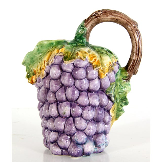 Mid 20th Century Vintage Italian Trompe l'Oeil Grapes Cluster Water / Cocktail Pitcher For Sale - Image 5 of 8