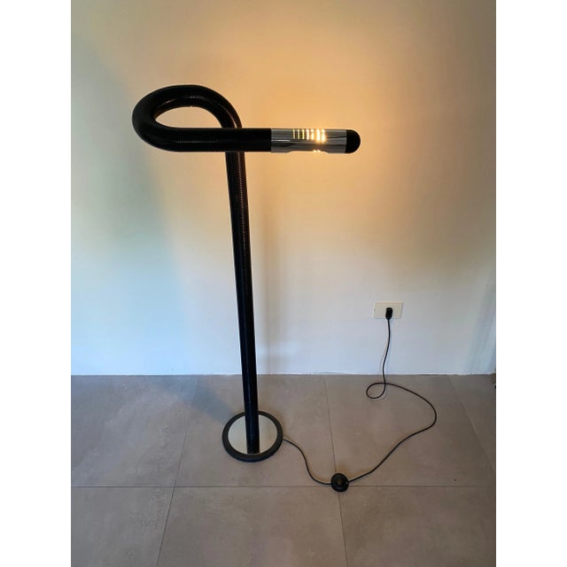 1970s Black Adjustable Tubular Floor Lamp, Italy, 1970s For Sale - Image 5 of 11