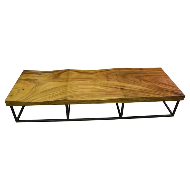 Andrianna Shamaris Suar Wood Wave Bench For Sale - Image 15 of 18