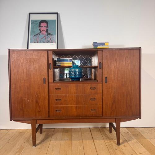 Tall Danish teak sideboard, 1960s