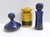 Postmodern Blue and Yellow Glazed Vase and Bottles attributed to Parravicini, 1970s, Set of 3 For Sale - Image 15 of 15
