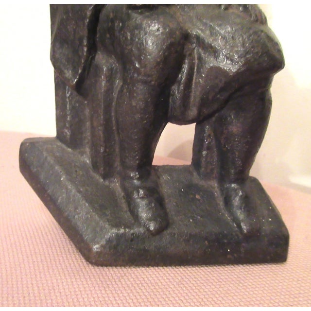 19th Century Antique Heavy 1800's Cast Iron Figural Drinking Man W/ Stein Ale House Doorstop For Sale - Image 5 of 10