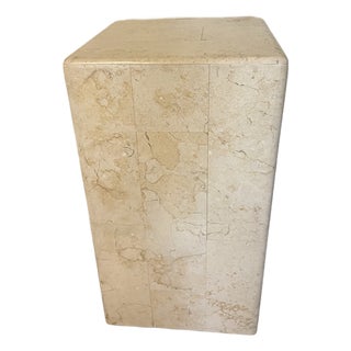 Postmodern Travertine Display Pedestal or Column Stand For Sale