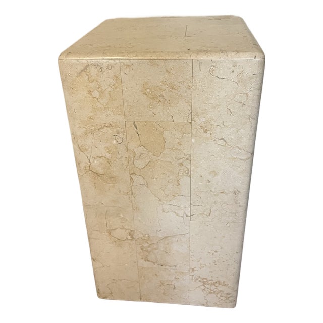 Postmodern Travertine Display Pedestal or Column Stand For Sale