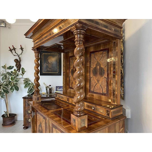 Vintage Baroque Brown Secretary For Sale - Image 15 of 18