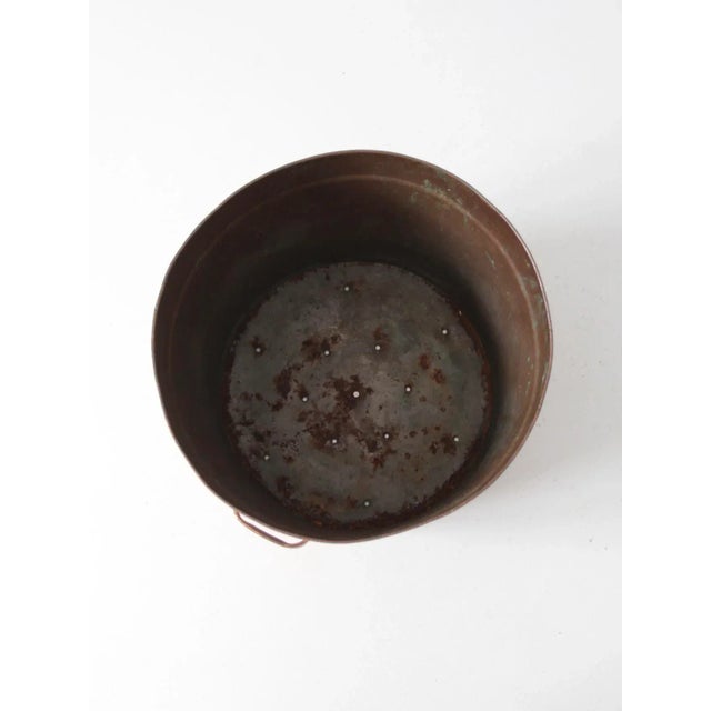 Copper Antique Copper Sieve Pot For Sale - Image 8 of 11