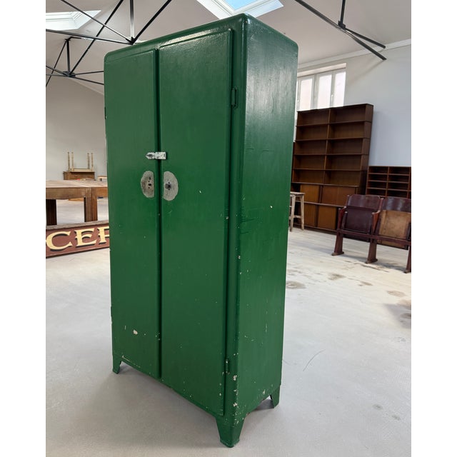 Vintage Green Metal Cabinet, 1950s For Sale - Image 14 of 14