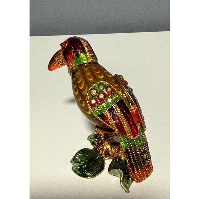 2000 - 2009 2006 Fitz and Floyd Guild Collection Jeweled Orange Beak Bird Figurine With Box For Sale - Image 5 of 13