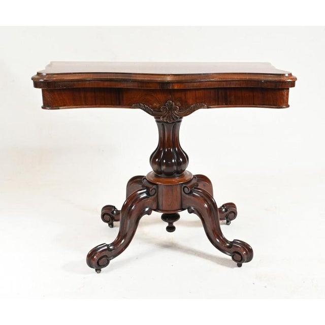 Wood Antique Victorian Games Table, 1860 For Sale - Image 7 of 7