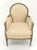 Paint Decorated Painted Olive Green Carved Ballon Back Arm Chair MINT