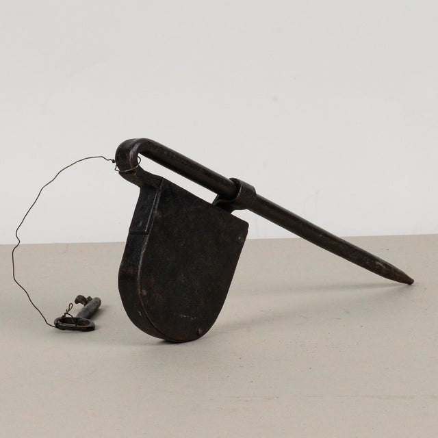 Metal Antique Working Lock on Chest Door For Sale - Image 7 of 9
