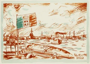 The War - Original Lithograph by Anselmo Bucci - 1918 1918