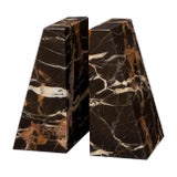 Brown Marble Bookends - a Pair For Sale