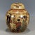 Japanese Satsuma Lidded Ginger Jar, Geisha Bijin Figural Scene, Round Ceramic Canister For Sale In Los Angeles - Image 6 of 9