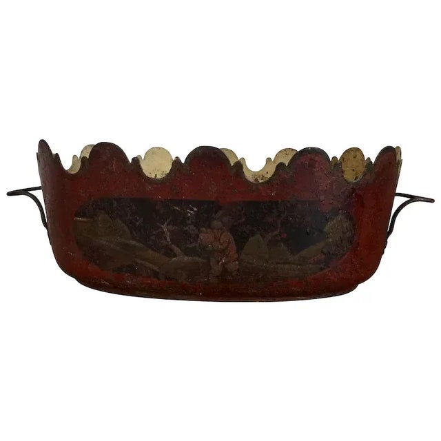 1790 - 1800 French Empire Paint Decorated Tole Monteith Planter Cachepot For Sale - Image 11 of 11