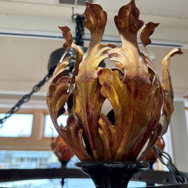 20th Century Wrought Iron Ring Chandelier For Sale In Philadelphia - Image 6 of 7