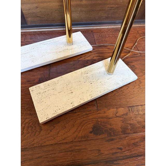 Vintage Postmodern Lucite and Brass Floor Lamps - Pair For Sale - Image 11 of 12