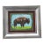 Buffalo Bison Western Landscape Dark Brown Green Blue Americana Folk Art Realism Original Oil Painting Cleo Plowden For Sale