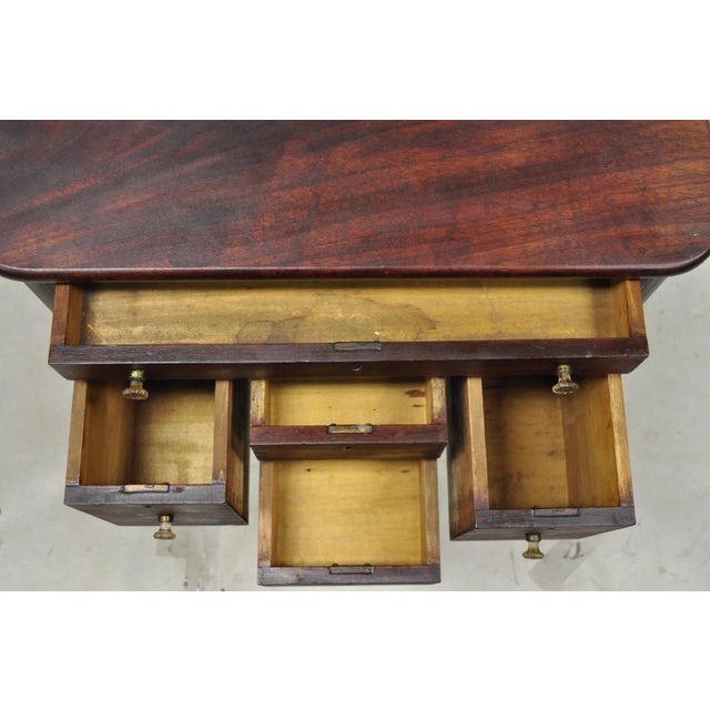 Antique American Empire Carved Paw Foot Pedestal Base Work Stand Side Table For Sale - Image 18 of 18
