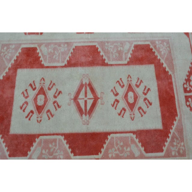 Geometric Oushak Turkish Wool Rug For Sale - Image 6 of 11
