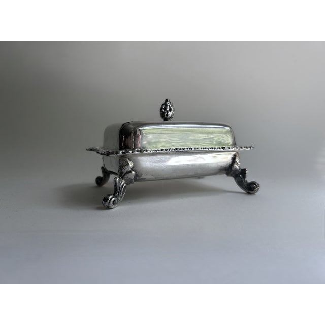 Vintage Seranco Silver Plate Covered Butter Dish For Sale - Image 4 of 18