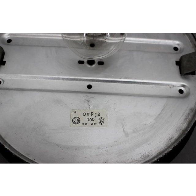 White Glass Flushmount Light, Czechoslovakia, 1970s For Sale - Image 8 of 12