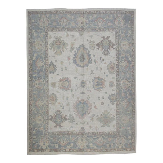 Modern Turkish Oushak Rug 8'5" x 10'7" For Sale