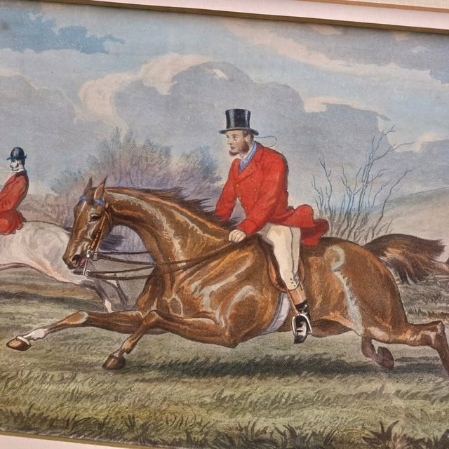 Red Inglis Sheldon-Williams, Fox Hunting, 1870, Etchings, Framed, Set of 4 For Sale - Image 8 of 18