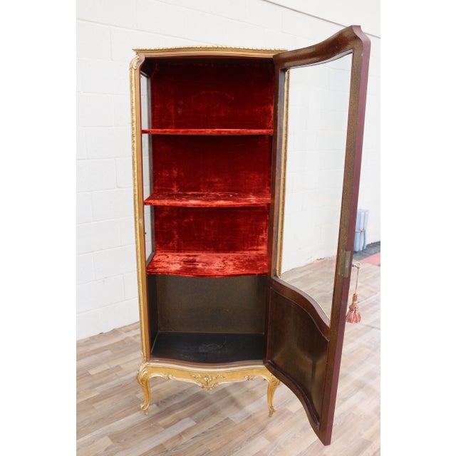 Antique French Louis XV Vernis Martin Curio Vitrine Cabinet For Sale - Image 13 of 18