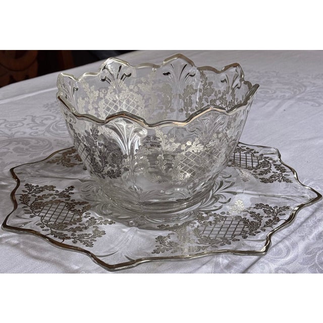 Mid 20th Century American Large Scale Sterling Silver Gilt Centerpiece Bowl & Underplate - Two Pieces For Sale - Image 10 of 16