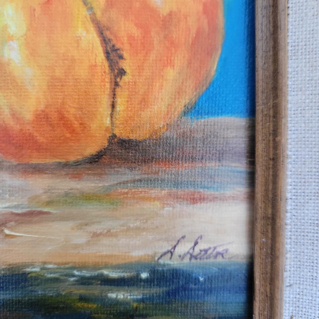 VTG Original Still Life Oil Painting in Ornate Gilt Wood Frame Peach Signed Ooak For Sale - Image 6 of 18