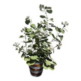 Hand Painted Tole Geranium in Pot For Sale