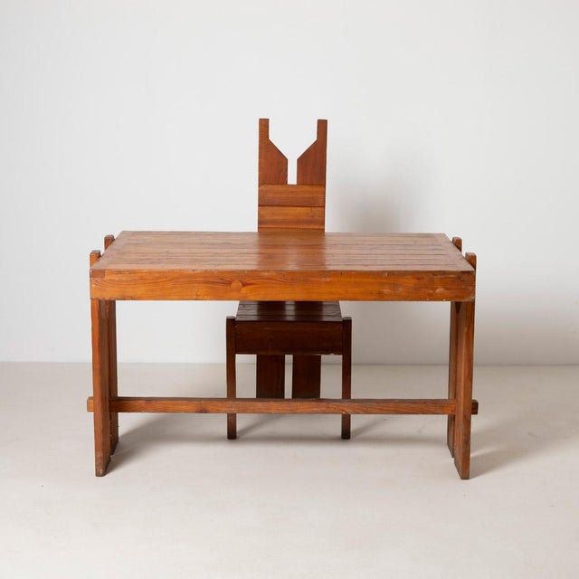 Vintage Brutalist Dining Table in Pine, 1970s For Sale - Image 4 of 10