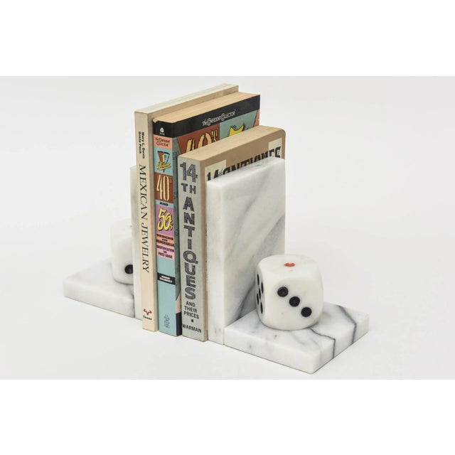 Vintage Italian Marble Dice Bookends Pair Of For Sale - Image 10 of 11