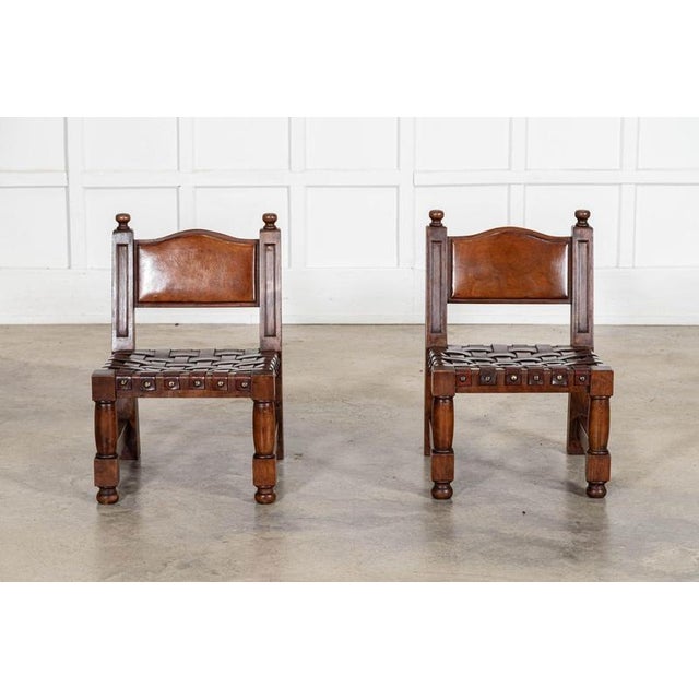 Mid-Century Spanish Brutalist Walnut Chairs, 1960, Set of 2 For Sale - Image 6 of 15