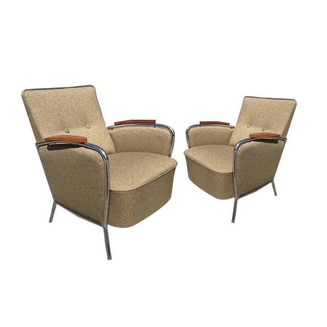 Set of Bauhaus Style Armchairs by Joseph Perestegi, 1960s Set of 2 For Sale
